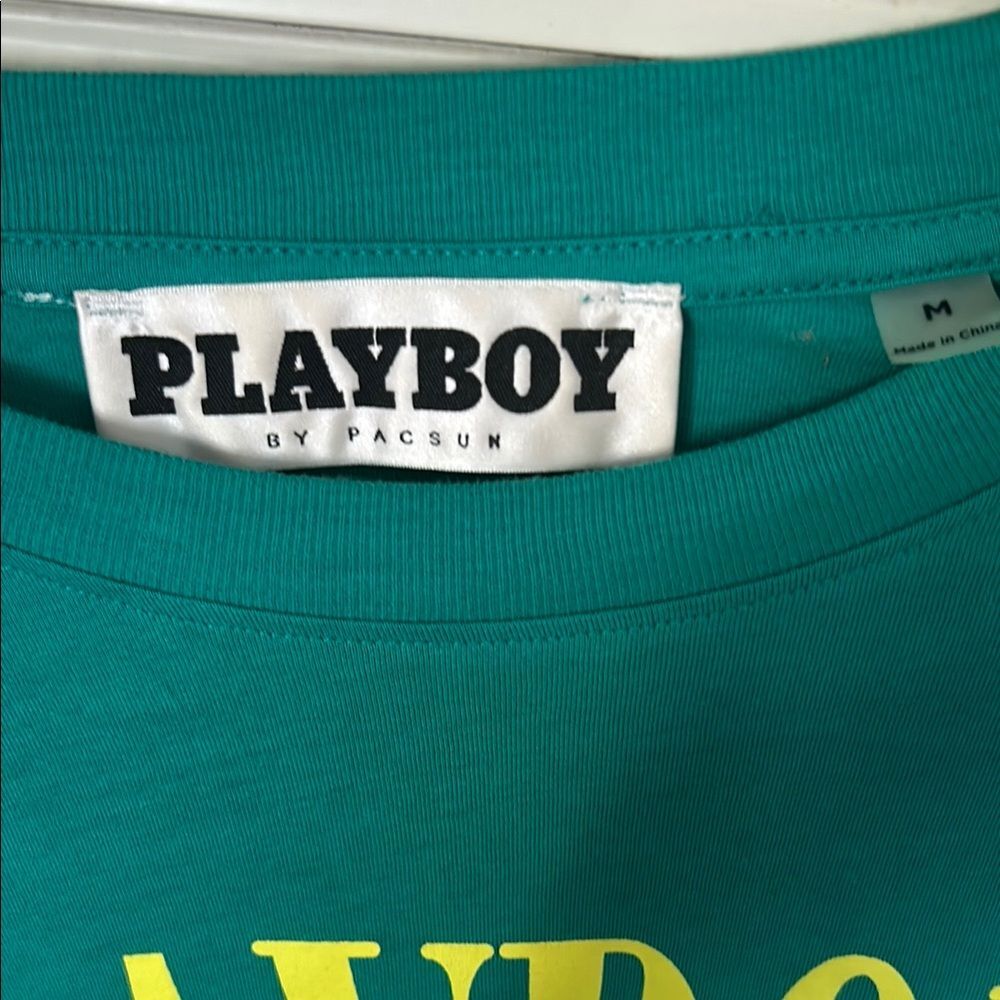 Playboy Teal Graphic T-Shirt size M - Picture 3 of 4